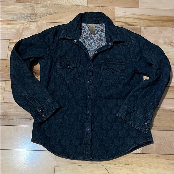 Cotton Ginny Tops - Cotton Ginny Dark Denim Quilted Shirt
